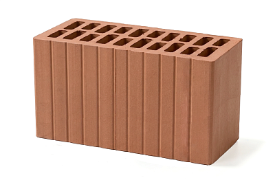 Картинка Кирпич - Строительный кирпич Строительный пустотелый рифленый : М-200 размером 120x250x140. Цвет красный, производство Вышневолоцкая Керамика 