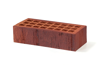 Картинка Кирпич - Облицовочный кирпич Облицовочный пустотелый : М-150 размером 120x250x65. Цвет бордовый, производство Губский кирпичный завод 